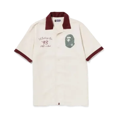 A BATHING APE x END. Bowling Shirt "Ivory"