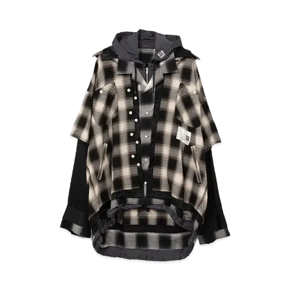 Maison MIHARA YASUHIRO Layered Check Shirt "Black"
