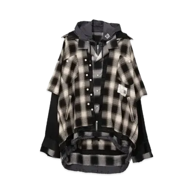 Maison MIHARA YASUHIRO Layered Check Shirt "Black"