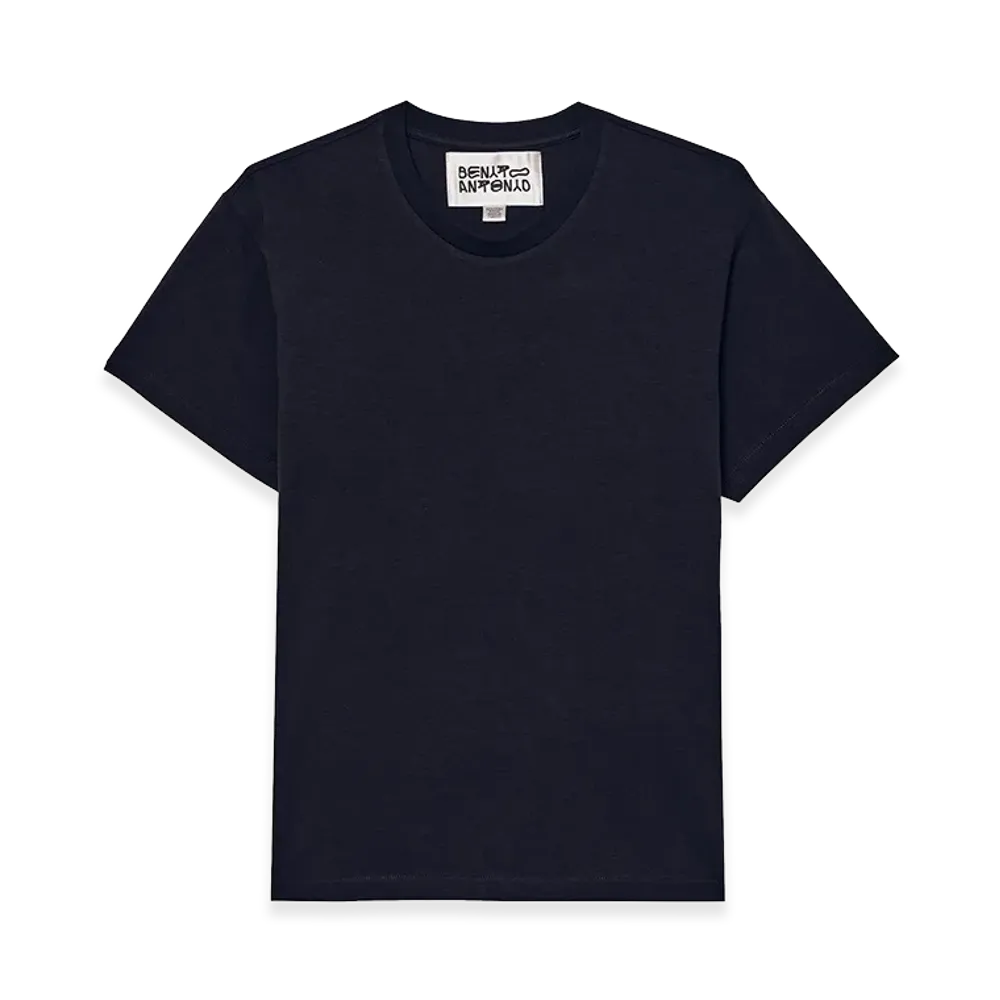 ZARA x Bad Bunny Benito Antonio Slim Cropped Fit Tee "Navy Blue"