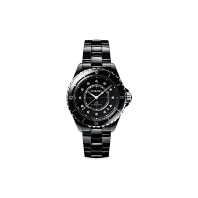 CHANEL J12 Watch Caliber 12.1 38mm Diamond Ceramic Stainless Steel "Black"