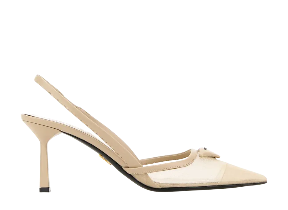 PRADA Women's Sand Mesh Pumps "Beige"
