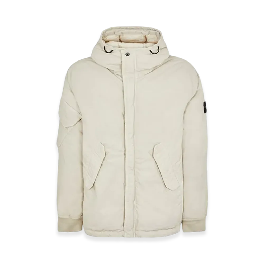 Stone Island 42521 Opaque Nylon Twill Down Hooded Jacket - 23FW "Stucco"
