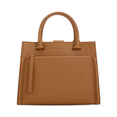 CHARLES & KEITH Anwen Structured Tote Bag "Chocolate"