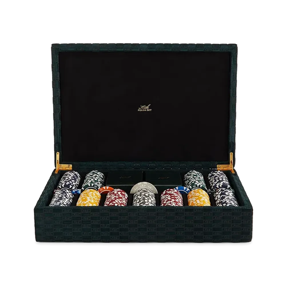 Kith Monogram Debossed Suede Poker Set "Stadium"