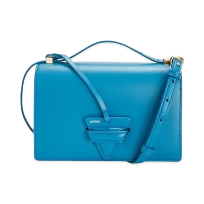 LOEWE Barcelona Bag In Silk Calfskin "Lagoon Blue"