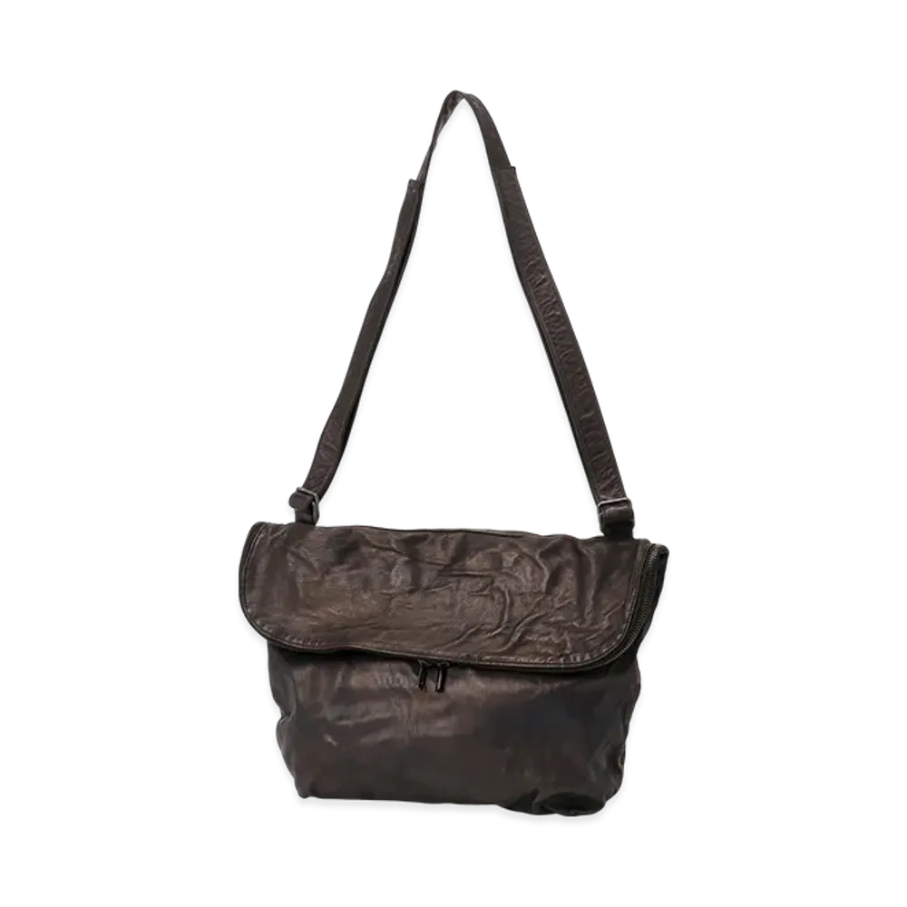 Yohji Yamamoto POUR HOMME Product Dyeing Horse Flap Shoulder Bag "Black"