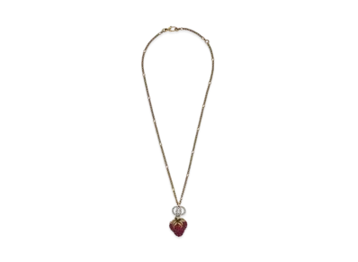 GUCCI Strawberry Pendant Necklace "Gold"