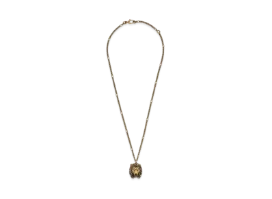 GUCCI Lion Head Pearl Necklace "Gold"