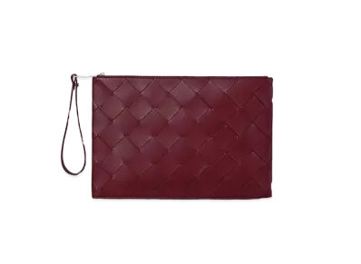 Bottega Veneta Maxi Intrecciato Large Pouch "Bordeaux"