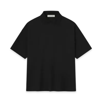 FEAR OF GOD ESSENTIALS Pique 90's Polo Sleeve Tee "Jet Black"