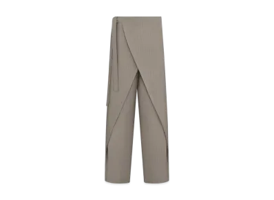 Dior Men's Wrap Pants Striped Wool "Brown"