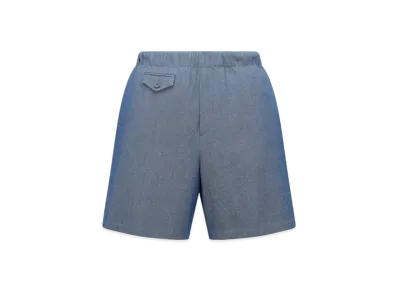 Dior Men's Bermuda Shorts with Elastic Waist Virgin Wool and Silk Twill "Blue"