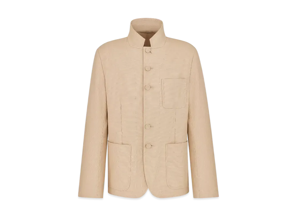 Dior Men's Officer Collar Jacket Cotton "Beige"