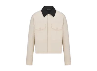 Dior Men's Jacket with Contrasting Spread Collar Cotton "Beige"