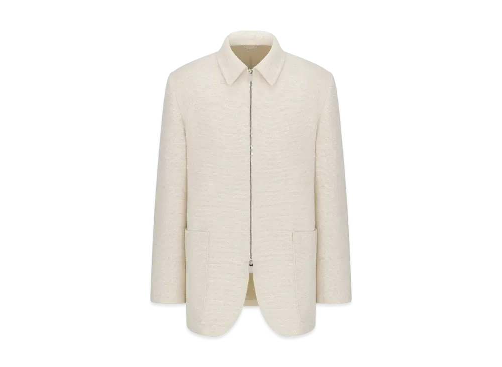 Dior Men's Zipped Jacket Virgin WoolSilk and Linen "White"