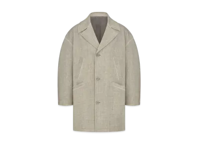 Dior Men's Coat Virgin Wool and Linen "Beige"
