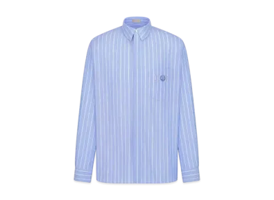 Dior Men's Dior and Hylton Nel Oversized Shirt Striped Cotton Oxford "Blue/White"