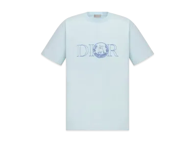 Dior Men's Dior and Hylton Nel T-Shirt Relaxed Fit Cotton Jersey "Blue"