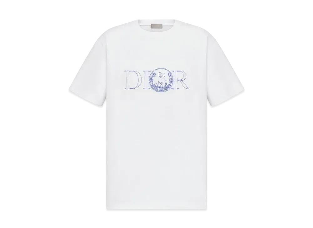 Dior Men's Dior and Hylton Nel T-Shirt Relaxed Fit Cotton Jersey "White"