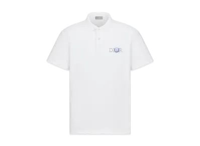Dior Men's Dior and Hylton Nel Polo Shirt Cotton Pique "White"