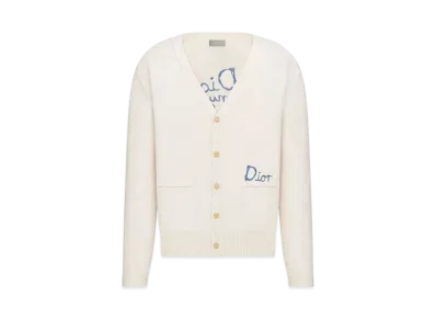 Dior Men's Dior and Hylton Nel Cardigan Cotton-Blend Jersey "White"