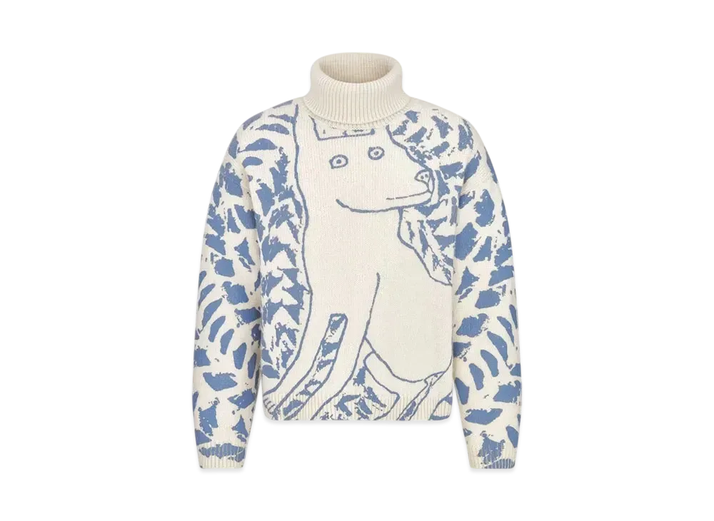 Dior Men's Dior and Hylton Nel Turtleneck Sweater Wool Jersey "White"