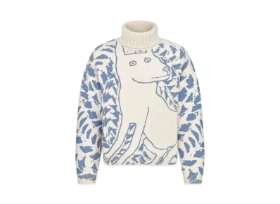 Dior Men's Dior and Hylton Nel Turtleneck Sweater Wool Jersey "White"