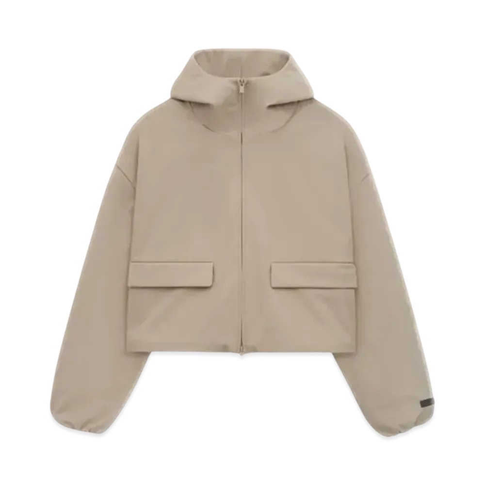 FEAR OF GOD Essentials Women's Bonded Nylon Hooded Anorak "Desert Sand"