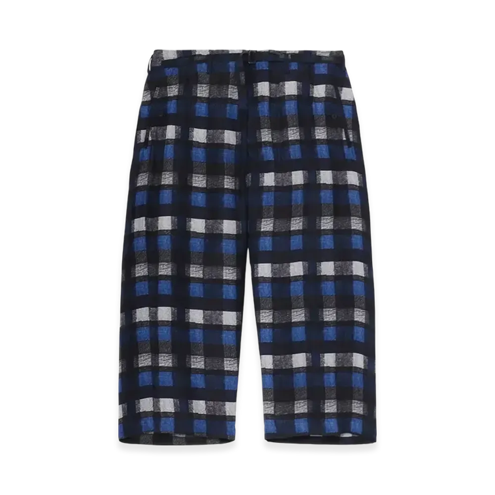 Yohji Yamamoto POUR HOMME Piece Unique/The Shop Blue Plaid Gather Detail Pants "Blue"