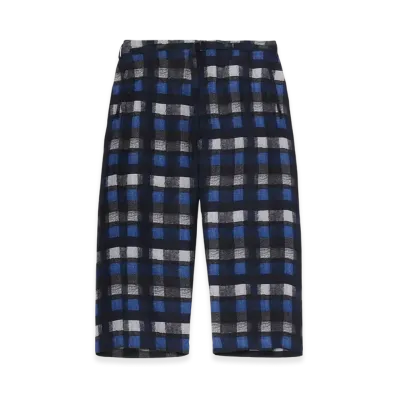 Yohji Yamamoto POUR HOMME Piece Unique/The Shop Blue Plaid Gather Detail Pants "Blue"
