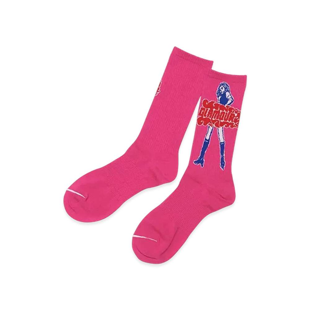 HYSTERIC GLAMOUR Vixen Girl Sports Socks "Pink"