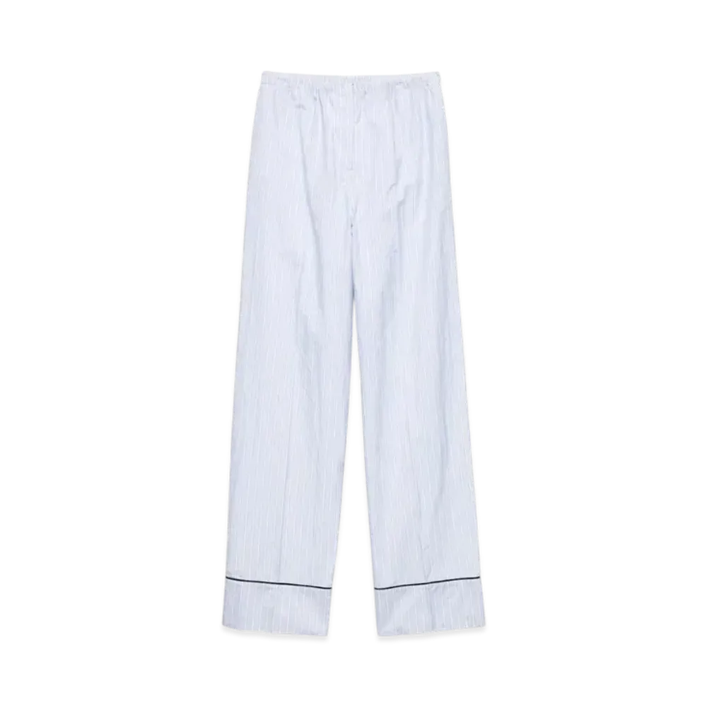 PRADA Women's Striped Chambray Trousers "Light Blue"