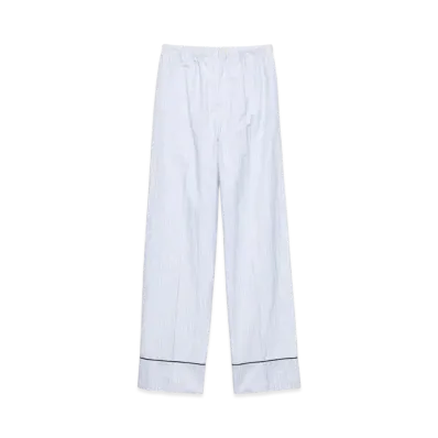 PRADA Women's Striped Chambray Trousers "Light Blue"