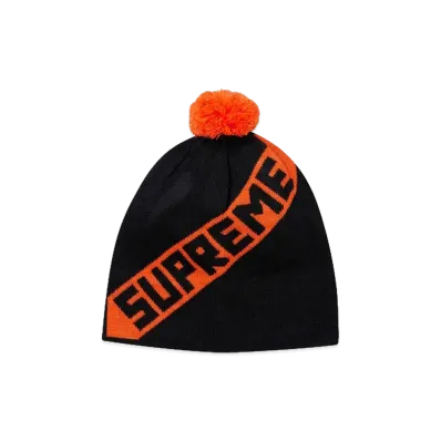 Supreme Diagonal Stripe Beanie "Black"