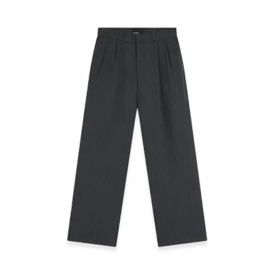 RASSVET Pin Stripe Slacker Chino Pants Woven "Dark Grey"