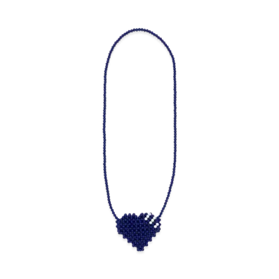 HUMAN MADE Heart Beaded Bag "Navy"
