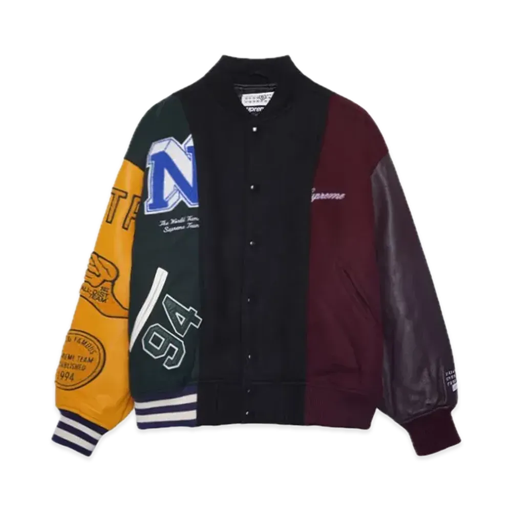 Supreme x MM6 Maison Margiela Split Varsity Jacket "Multicolor"