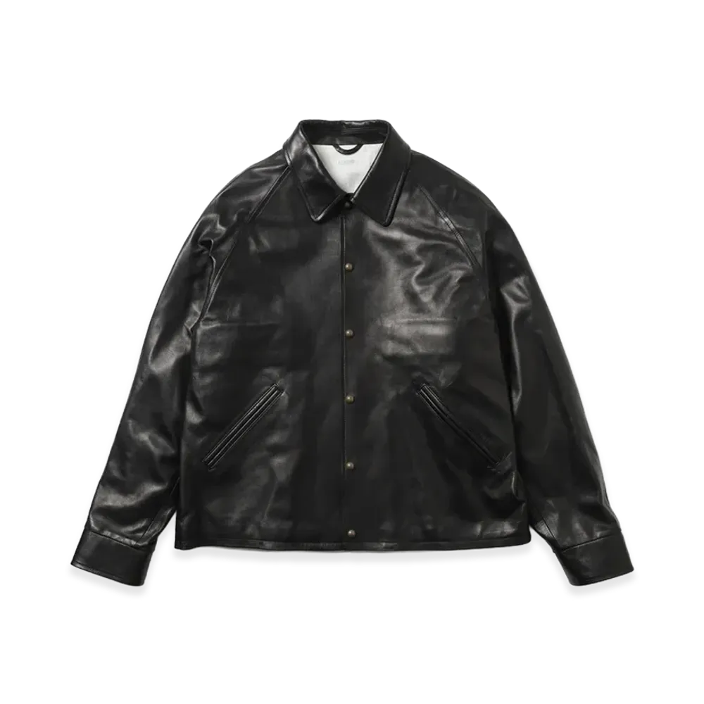 A.PRESSE Leather Coach Jacket "Black"
