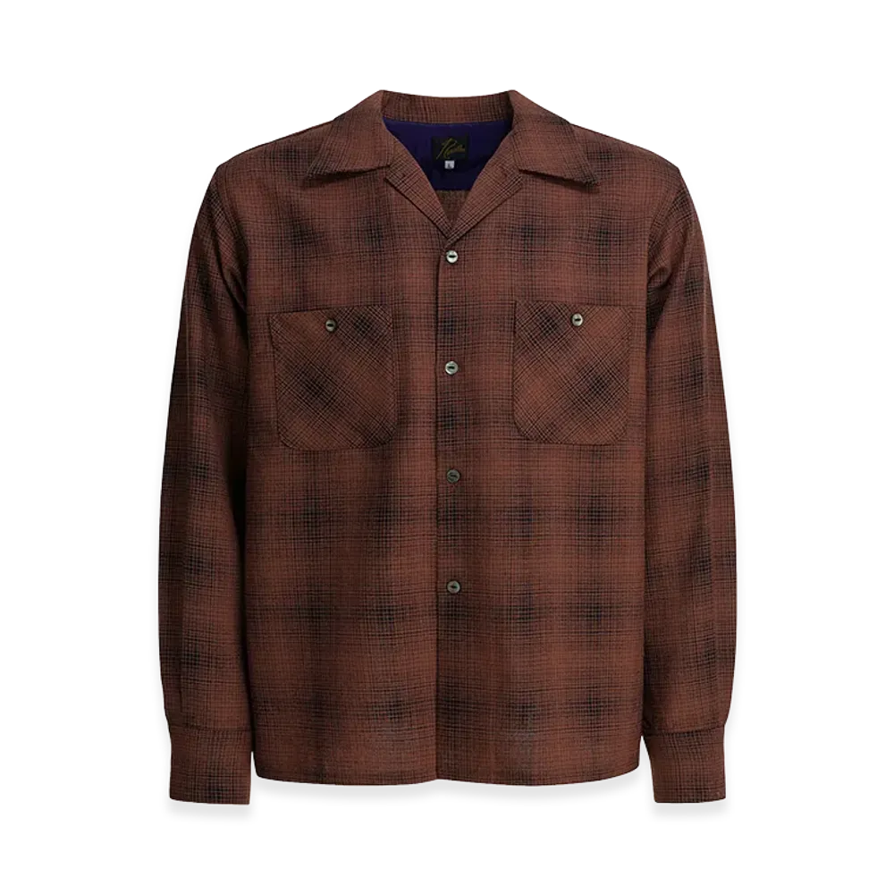 NEEDLES Checked Wool "One-Up" Shirt "Bordeaux"