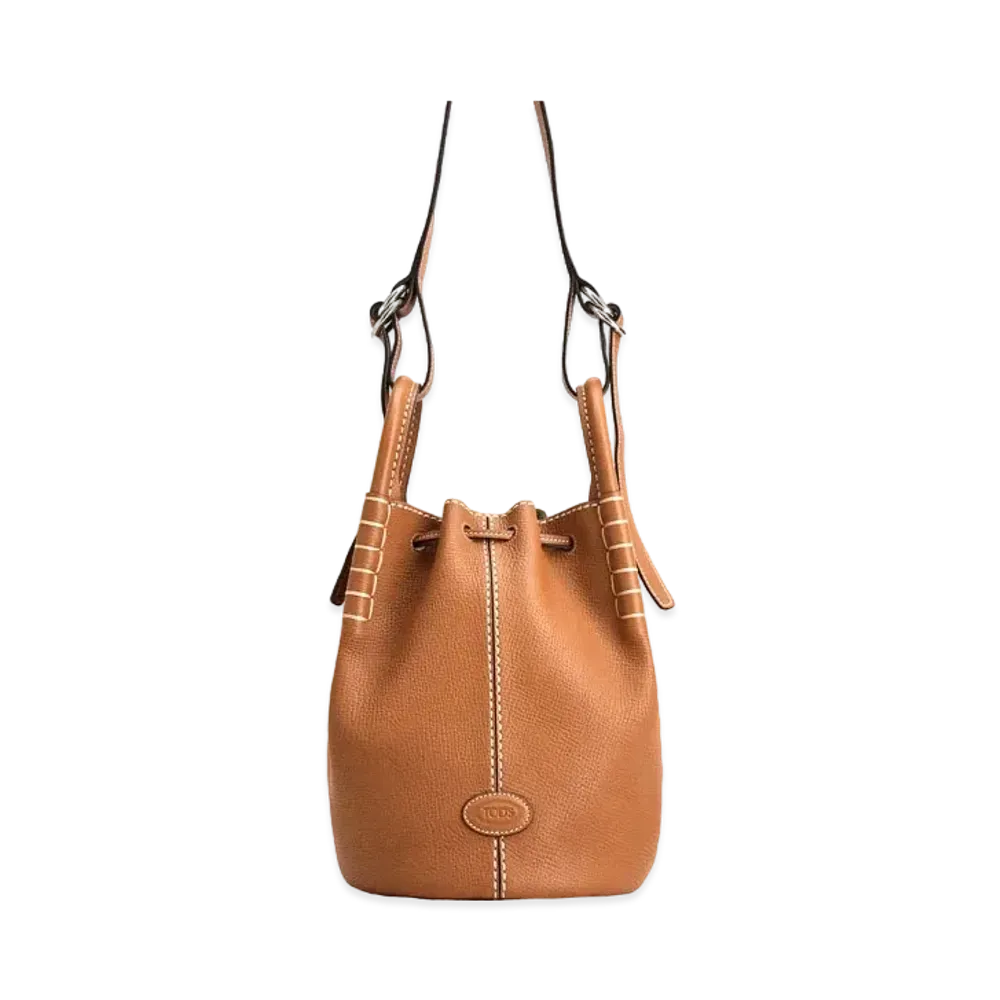 TOD'S Bucket Bag In Leather Mini "Brown"