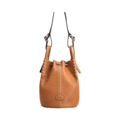 TOD'S Bucket Bag In Leather Mini "Brown"