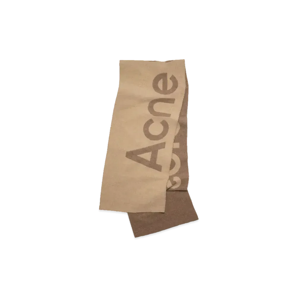 Acne Studios Logo Jacquard Scarf "Caramel Brown"