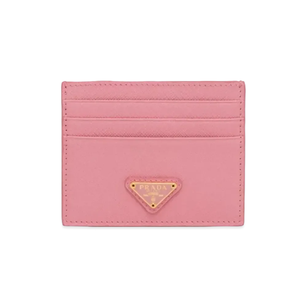 PRADA Saffiano Leather Card Holder "Petal Pink"