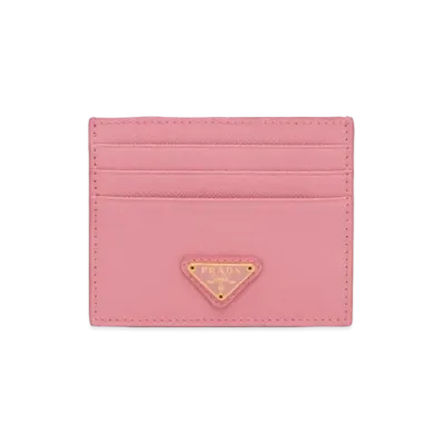 PRADA Saffiano Leather Card Holder "Petal Pink"