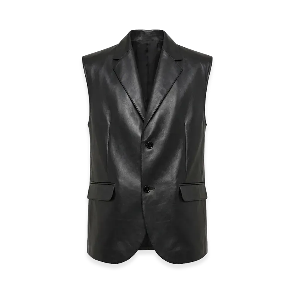 MM6 Maison Margiela Leather Vest "Black"