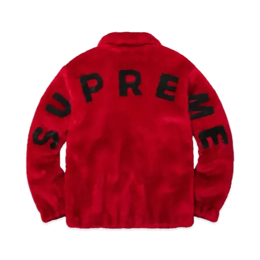 Supreme Faux Fur Bomber Jacket "Red"