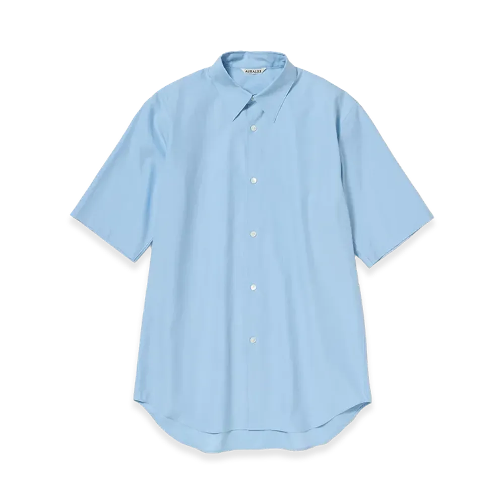 AURALEE Women's Washed Finx Twill Half Sleeved Shirt "Light Blue"
