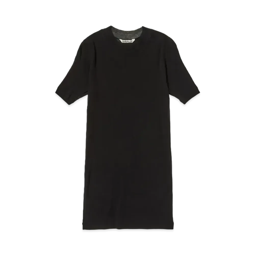 AURALEE Super High Gauge Sheer Rib Tee "Black"
