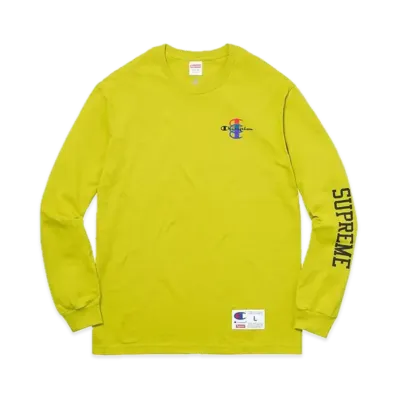 Supreme x Champion Stacked C L/S Tee "Bright Green"